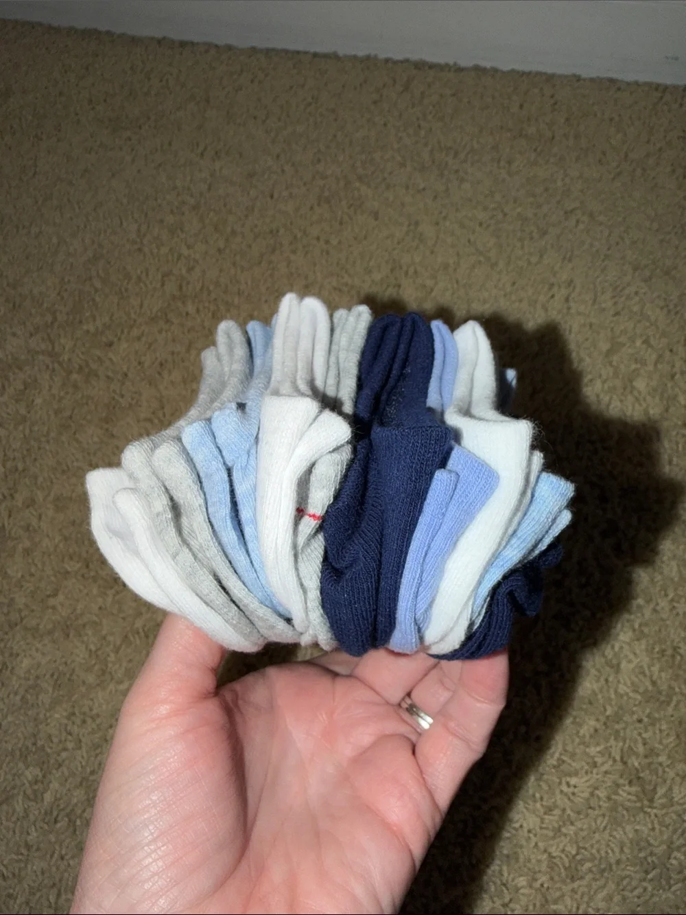 GAP Low-Cut Socks White, Blue, Gray & Light Blue